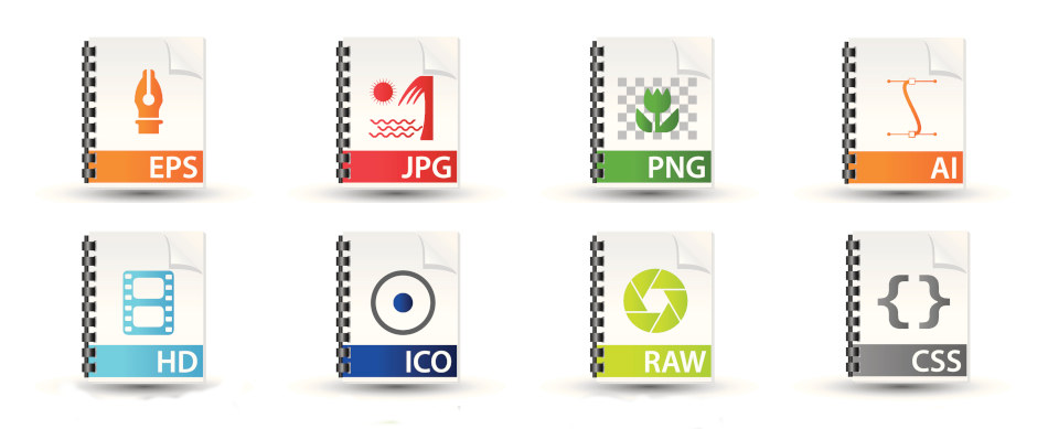 Assorted graphic file formats commonly used in web design