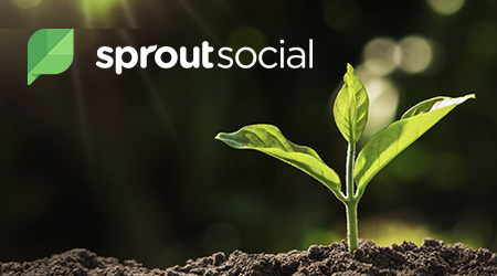 The sprout social logo next to a sprouting plant