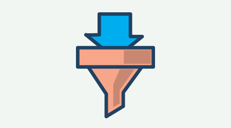 A sales funnel illustration