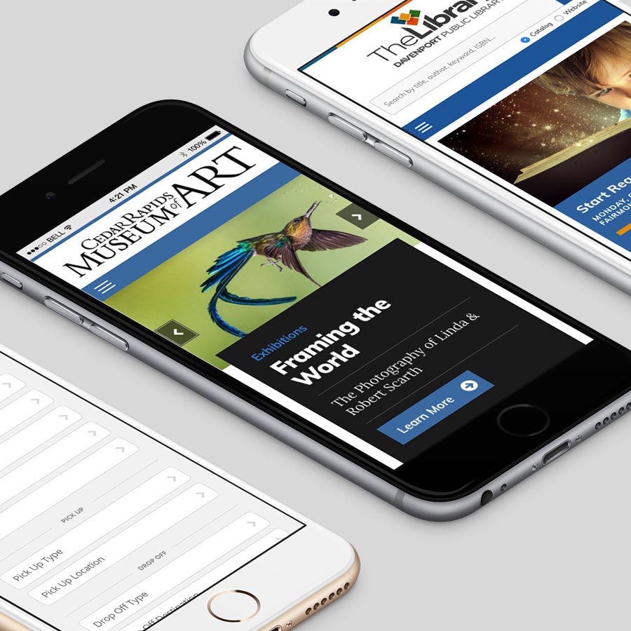 A team of creatives work on a web design