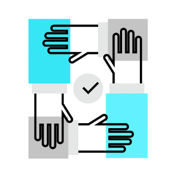 Icon of hands interconnected