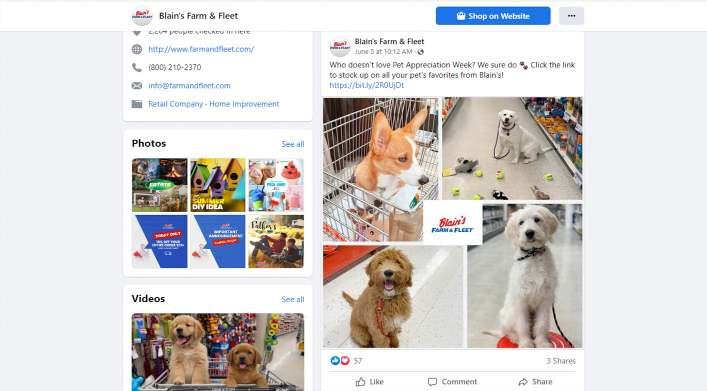 A detail image of a Blain's Farm & Fleet page