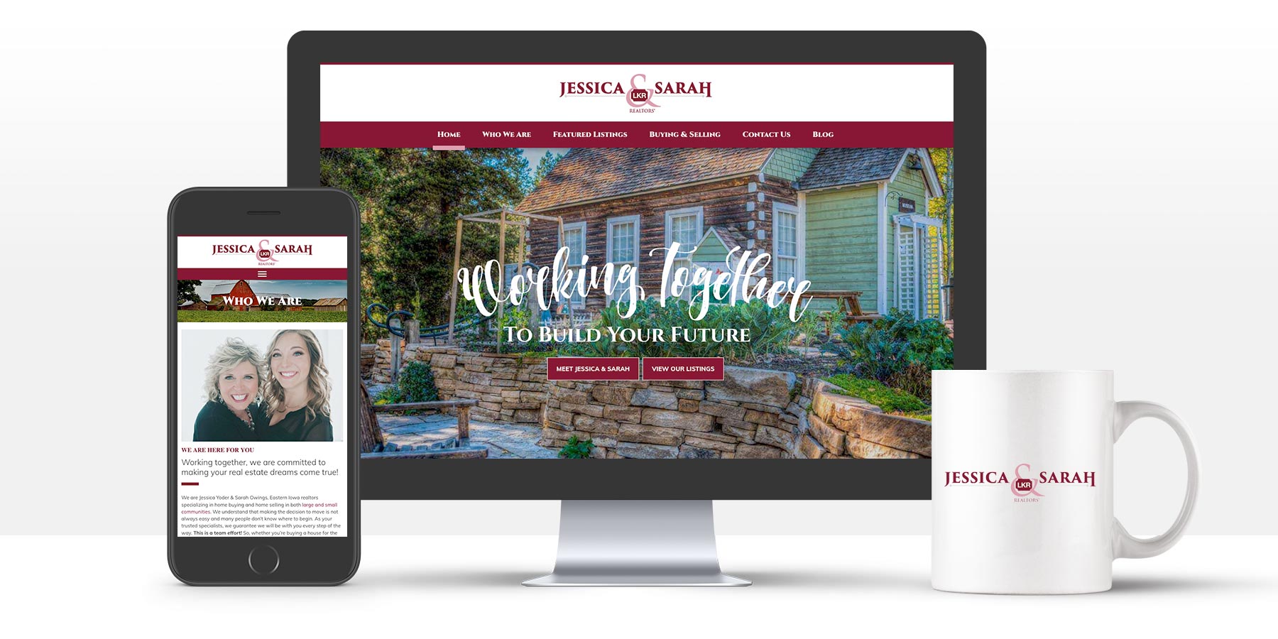 Jessica and Sarah Realtor website in desktop and mobile