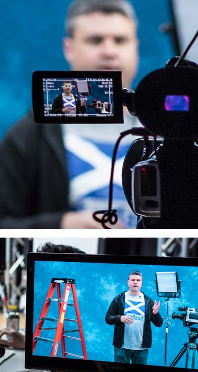 A collage of the Informatics team working on a live stream