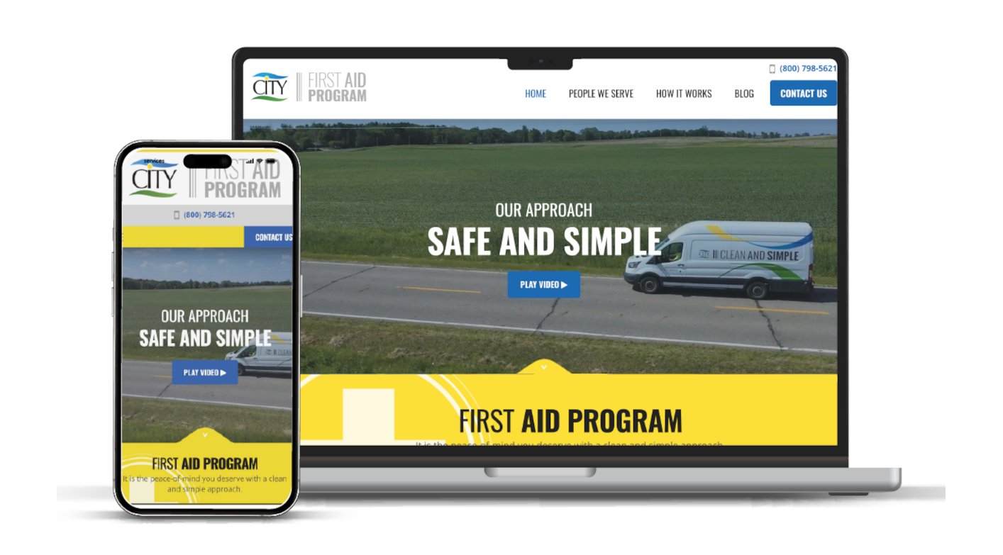 A screenshot of the new CITY Safe and Simple website