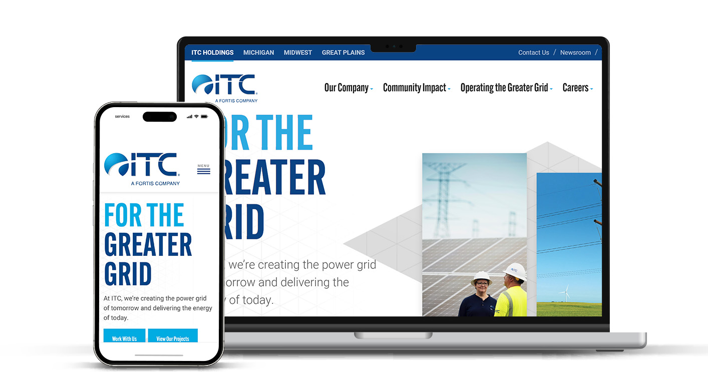 Homepage for the new ITC Holdings site