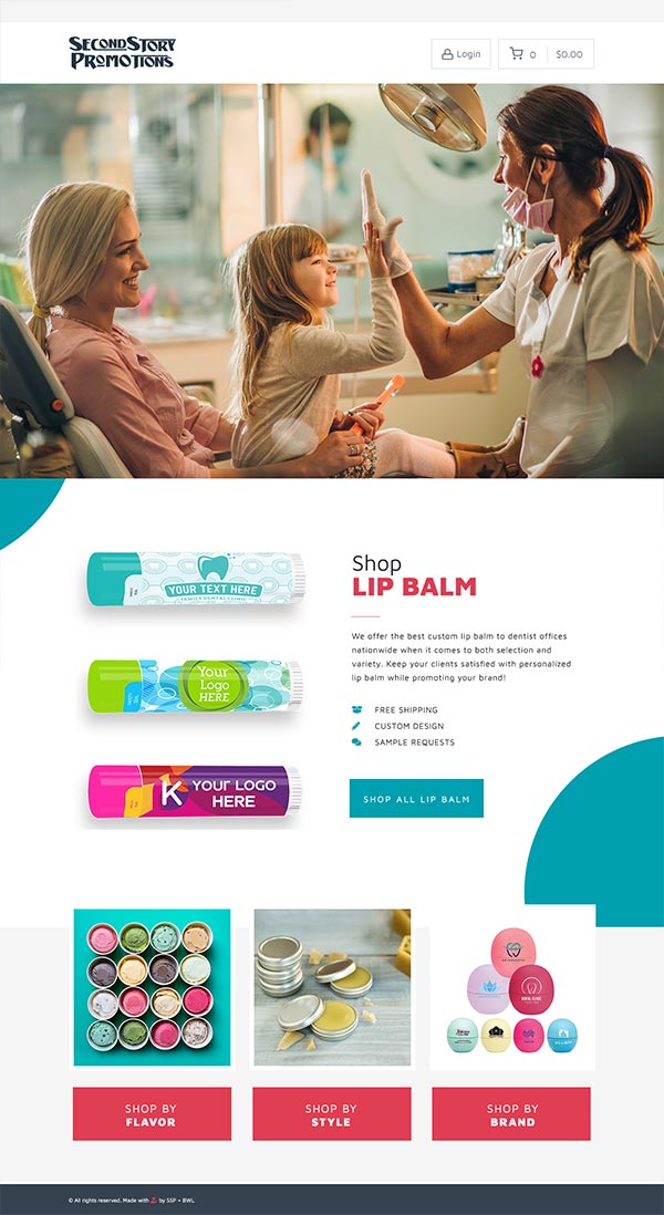 Landing page design for Second Story Promotions