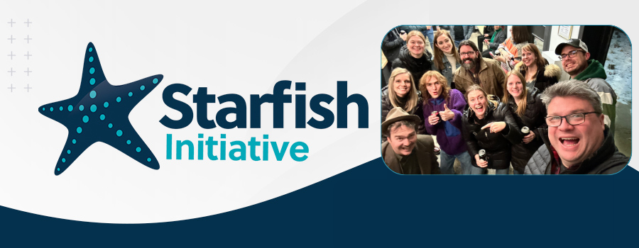 The Informatics crew celebrating the Starfish Initiative project