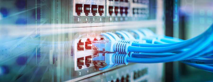 A closeup of a networking server rack to illustrate CDNs