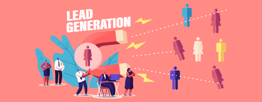 Graphic of lead generation activities at a company