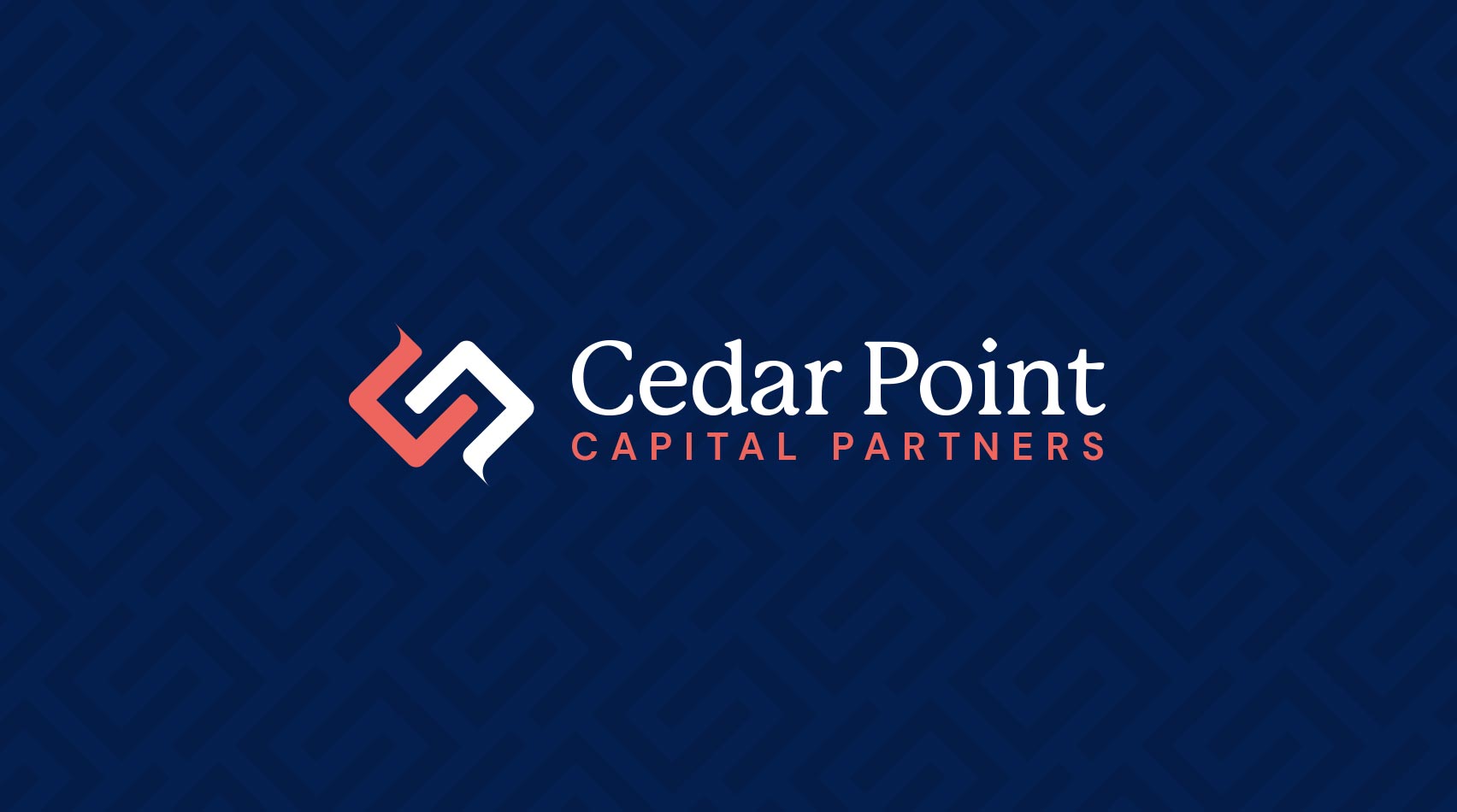 The Cedar Point Capital Partners logo on a blue pattern background