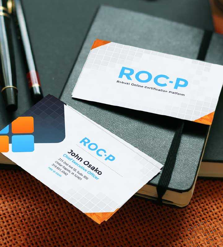 Business cards as designed for ROC-P