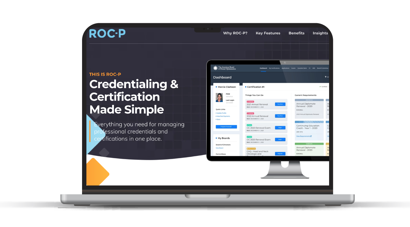 A screenshot of the ROC-P website, designed by Informatics