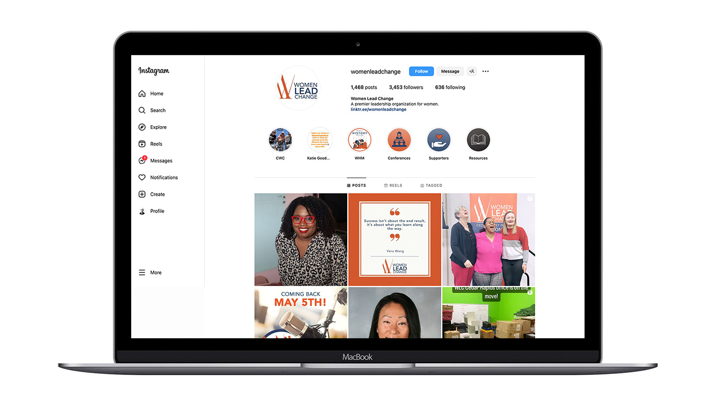 The Women Lead Change instagram page