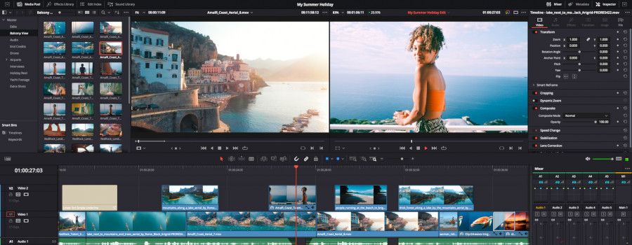 Screenshot of Davinci Resolve 17 for media production