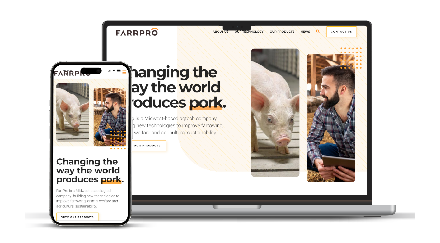 Screenshots of the FarrPro website