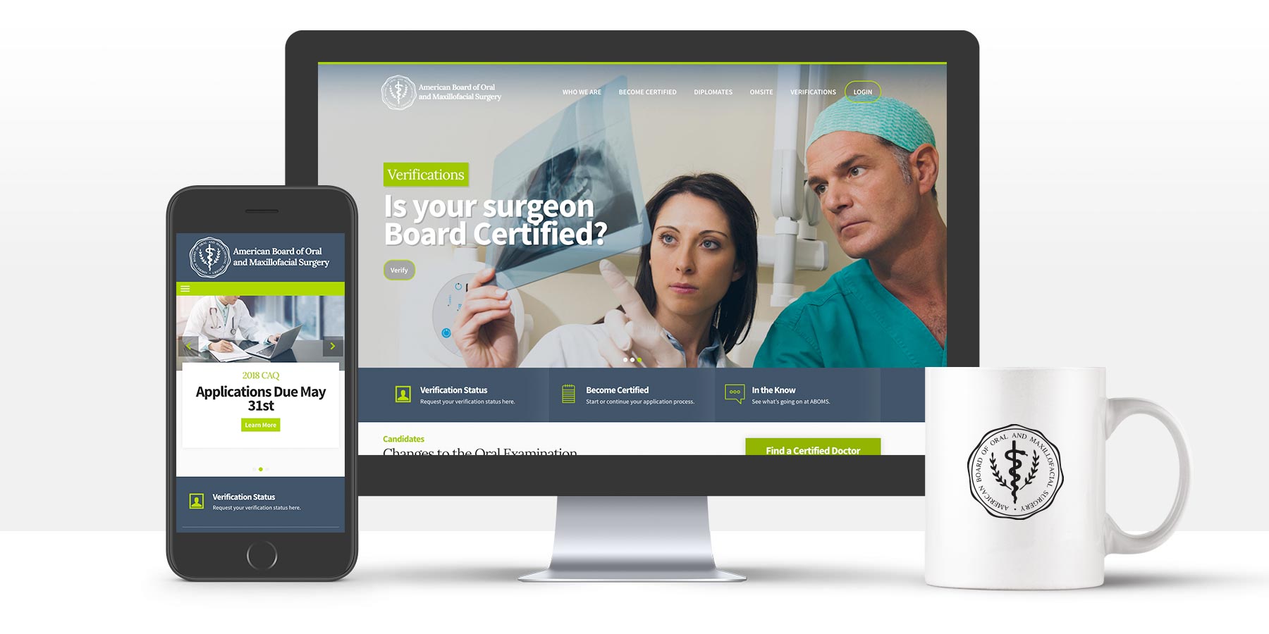 Aboms website on various devices