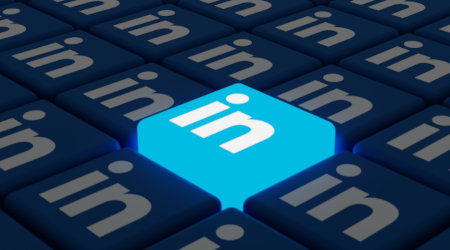 Linkedin brand logo highlighted 