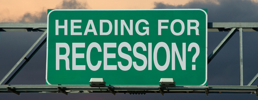 A billboard asking if we're headed for an economic recession