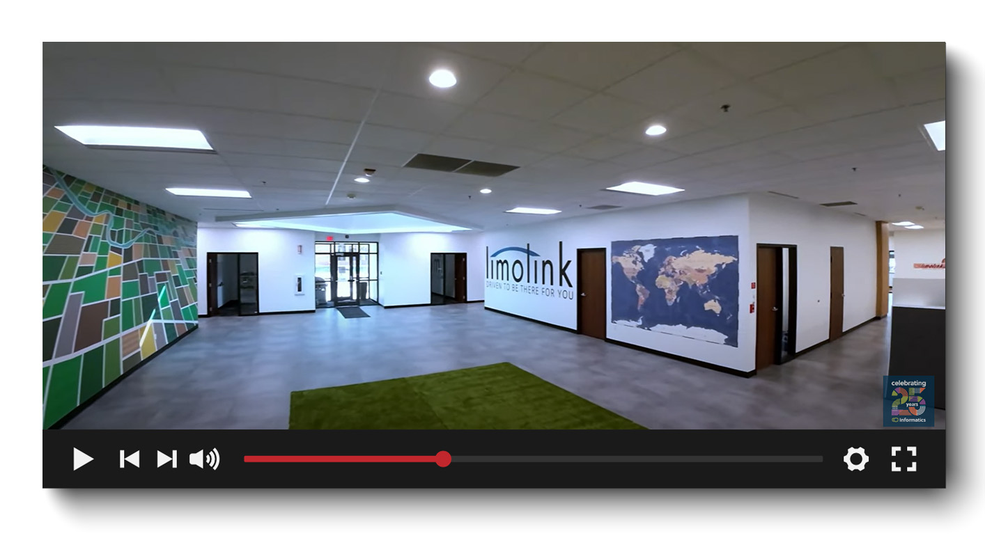 A detail image of LimoLink's indoor drone video